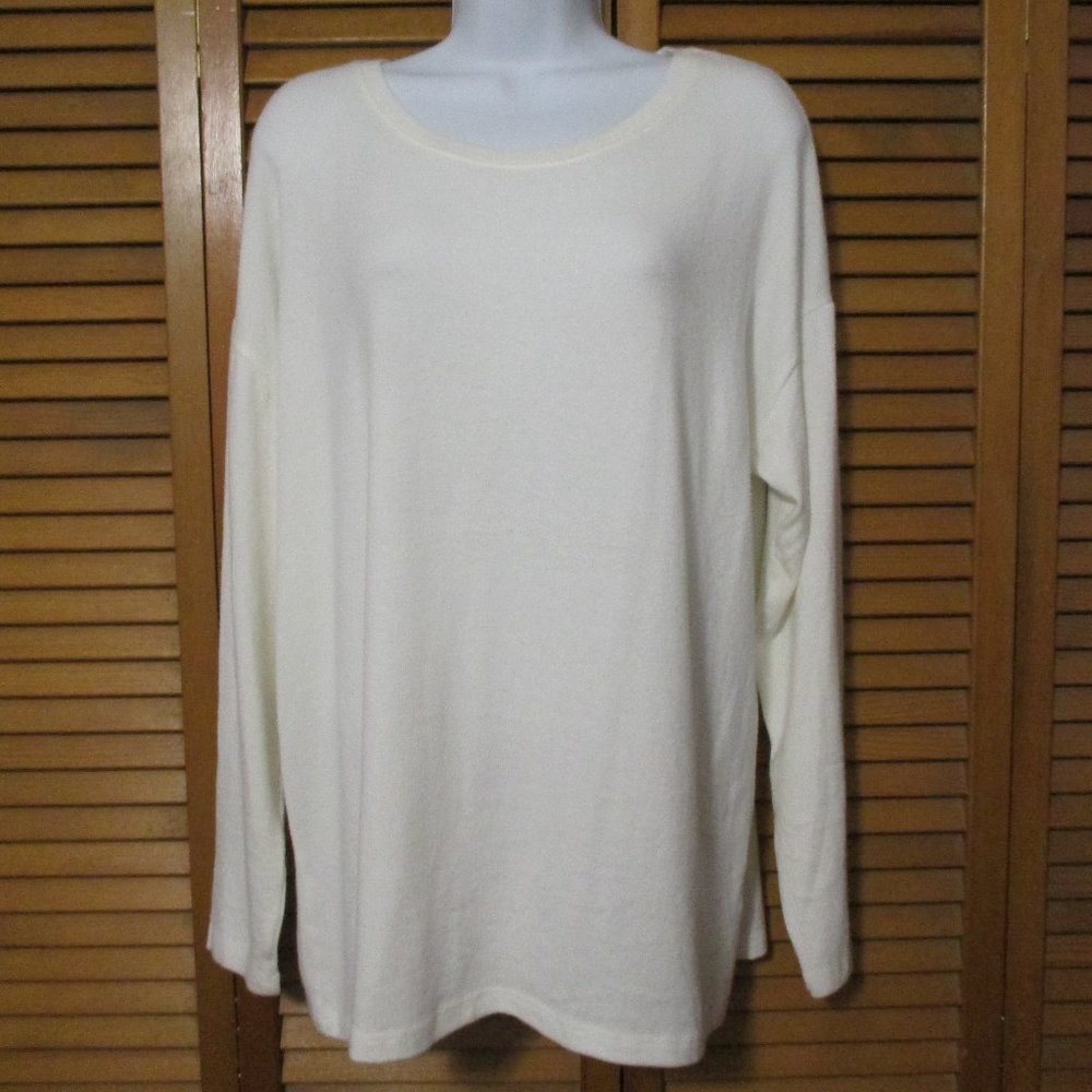 A New Day lightweight sweater NWT cream super soft knit pullover size L